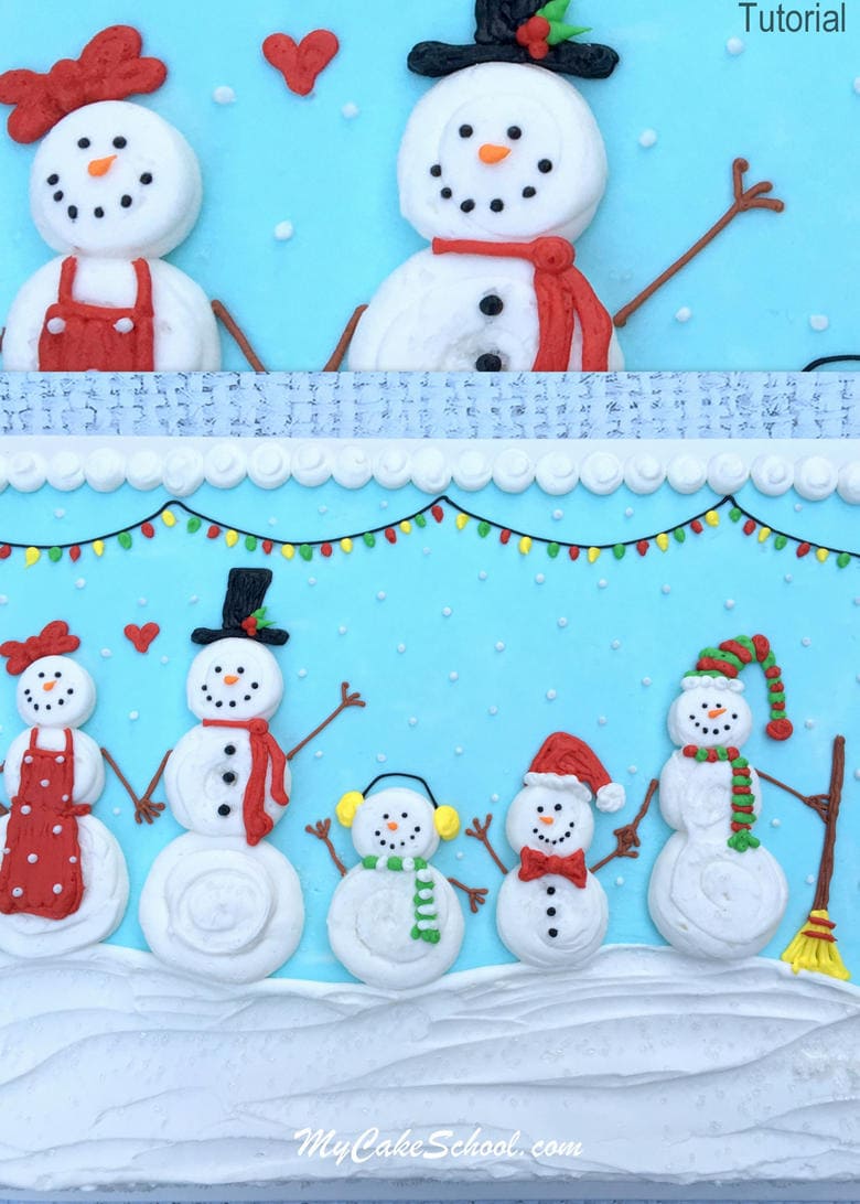 Sweet Snow Family! Free Cake Decorating Video by My Cake School!