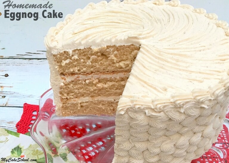 Eggnog Cake with Eggnog Buttercream (Scratch Recipe)