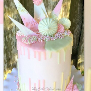 Beautiful Pastel Drip and Reverse Drip Cake Tutorial by MyCakeSchool.com!