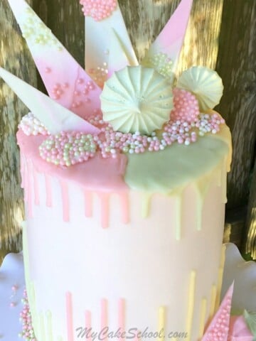 Beautiful Pastel Drip and Reverse Drip Cake Tutorial by MyCakeSchool.com!
