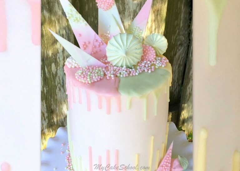 Beautiful Pastel Drip and Reverse Drip Cake Tutorial by MyCakeSchool.com!
