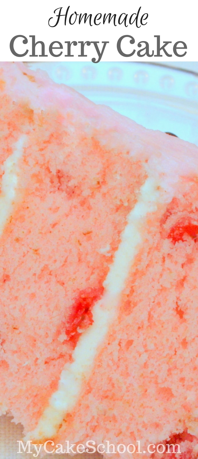 Delicious scratch Cherry Cake recipe by MyCakeSchool.com! So moist and flavorful!
