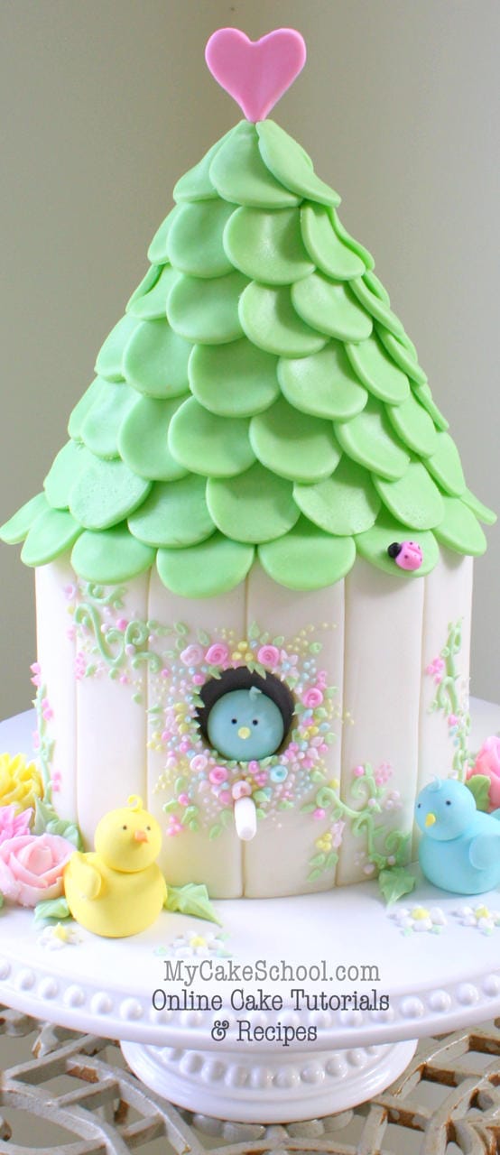 ADORABLE Birdhouse Cake Tutorial from MyCakeSchool.com! {member section} Online Cake Decorating Tutorials & Recipes!