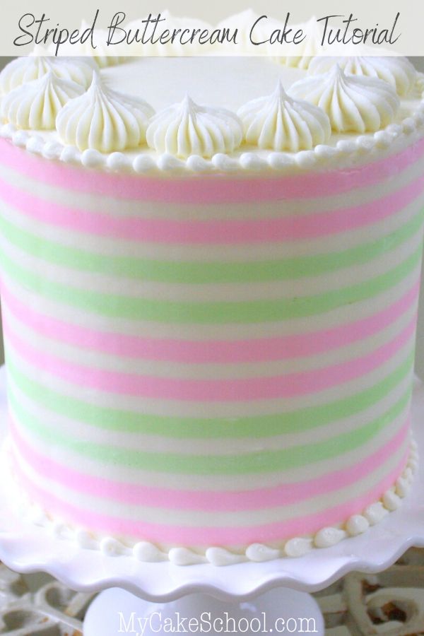 Learn How to Make Buttercream Stripes in this Free Cake Decorating Tutorial!