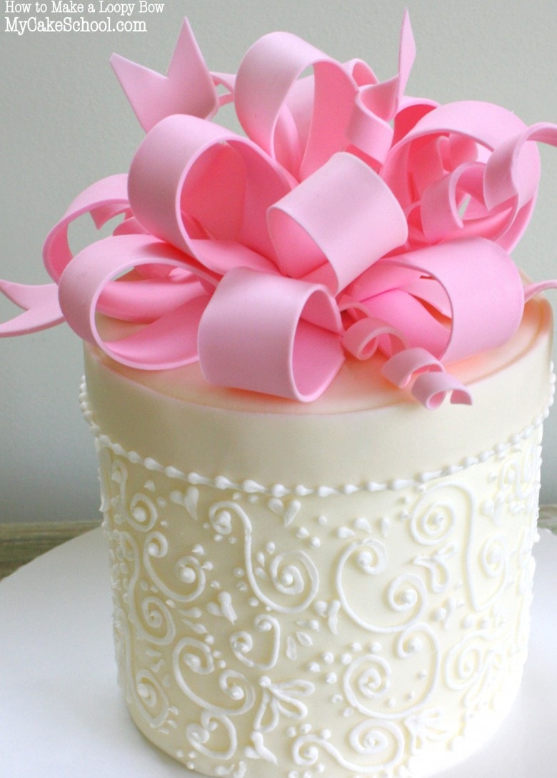 Learn to make a gorgeous Loopy Bow in MyCakeSchool.com's cake decorating video! {Member Section} Online Cake Classes & Recipes!