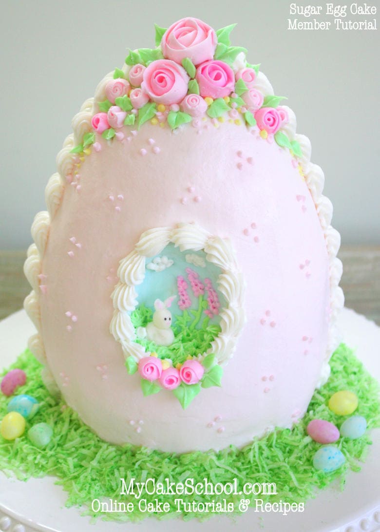 Elegant Sugar Egg Cake Tutorial by MyCakeSchool.com! {member section} Online cake Decorating Classes & Recipes!