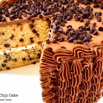 Delicious Chocolate Chip Cake Recipe from Scratch! Moist, delicious, and flavorful cake recipe by MyCakeSchool.com.