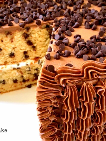 Delicious Chocolate Chip Cake Recipe from Scratch! Moist, delicious, and flavorful cake recipe by MyCakeSchool.com.