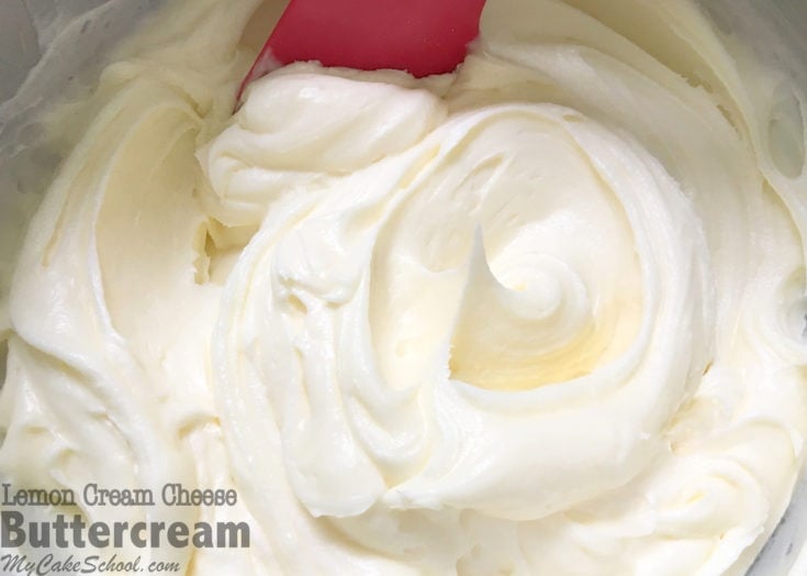 The Most Delicious Lemon Cream Cheese Buttercream Recipe by MyCakeSchool.com! Online Cake Decorating Tutorials & Recipes!