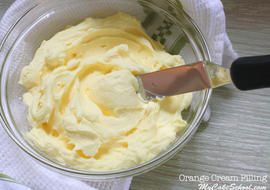 YUM! Orange Cream Filling. A delicious, quick & easy recipe by MyCakeSchool.com. Online Cake Decorating Tutorials & Recipes!