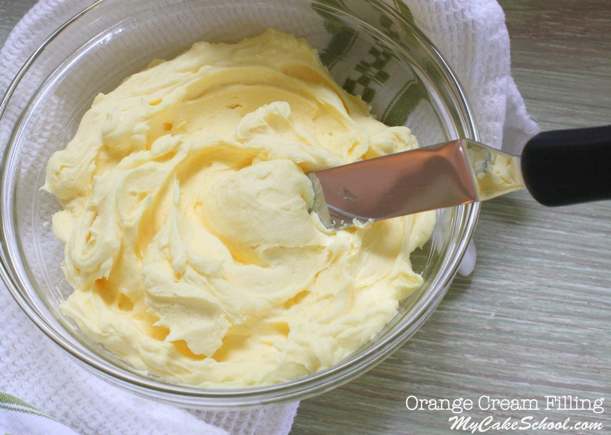 YUM! Orange Cream Filling A delicious, quick & easy recipe by MyCakeSchool.com. Online Cake Decorating Tutorials & Recipes!