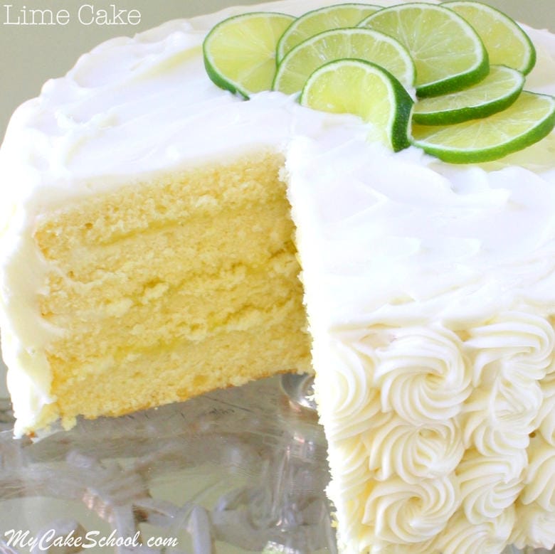 Moist and Delicious Lime Cake From Scratch with Lime Curd and Cream Cheese Frosting! Recipe by MyCakeSchool.com. Cake recipes, online cake tutorials, videos, and more!