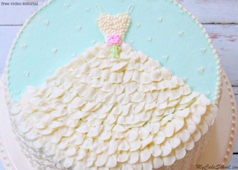 Easy Buttercream Wedding Dress Cake