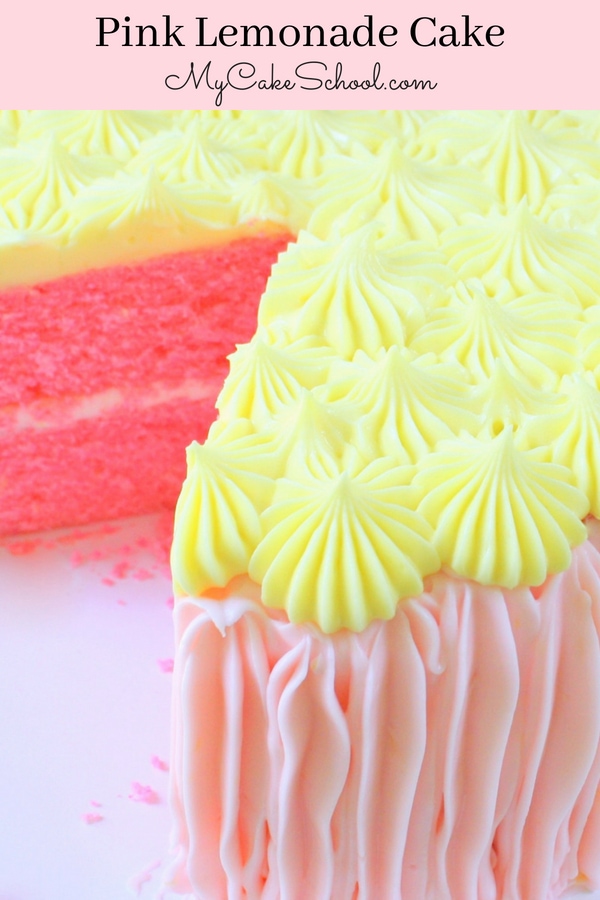 The most DELICIOUS Pink Lemonade Cake Recipe by MyCakeSchool.com! This lemon cake has just the right amount of tartness and makes for the perfect Summer Cake!