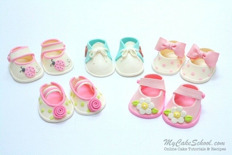 CUTE Gum Paste Baby Shoes Video Tutorial