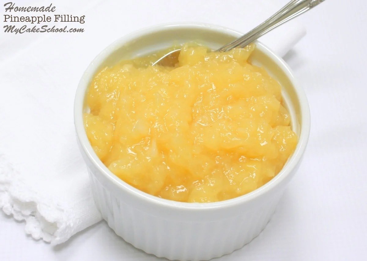 Bowl of Pineapple Filling with spoon