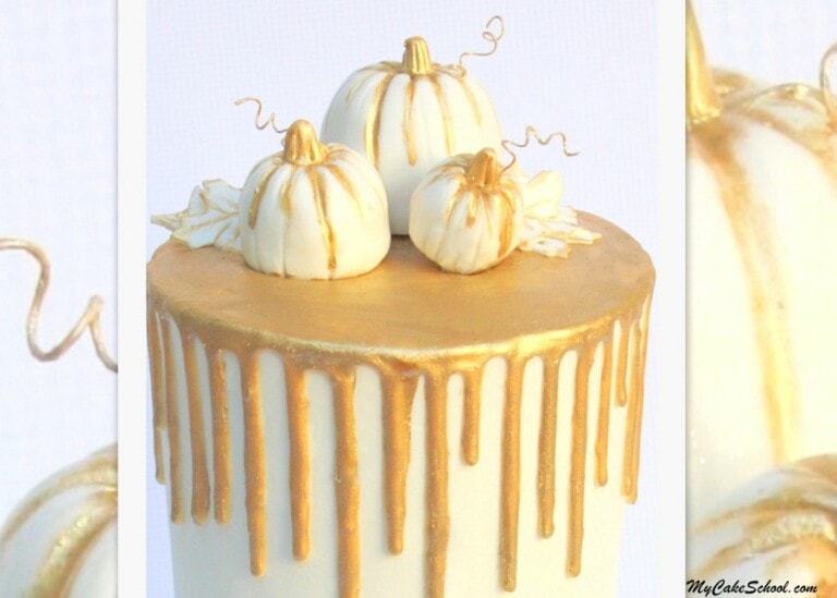 Chocolate Gold Drip Cake on Buttercream! A Cake Decorating Video Tutorial by MyCakeSchool.com. Online cake classes, cake recipes, and more!