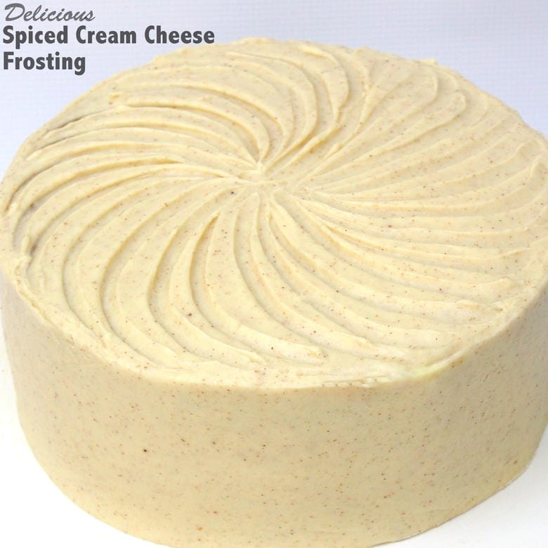 YUM! Spiced Cream Cheese Frosting Recipe by MyCakeSchool.com. Pairs perfectly with Pumpkin and Gingerbread Cakes and Cupcakes!