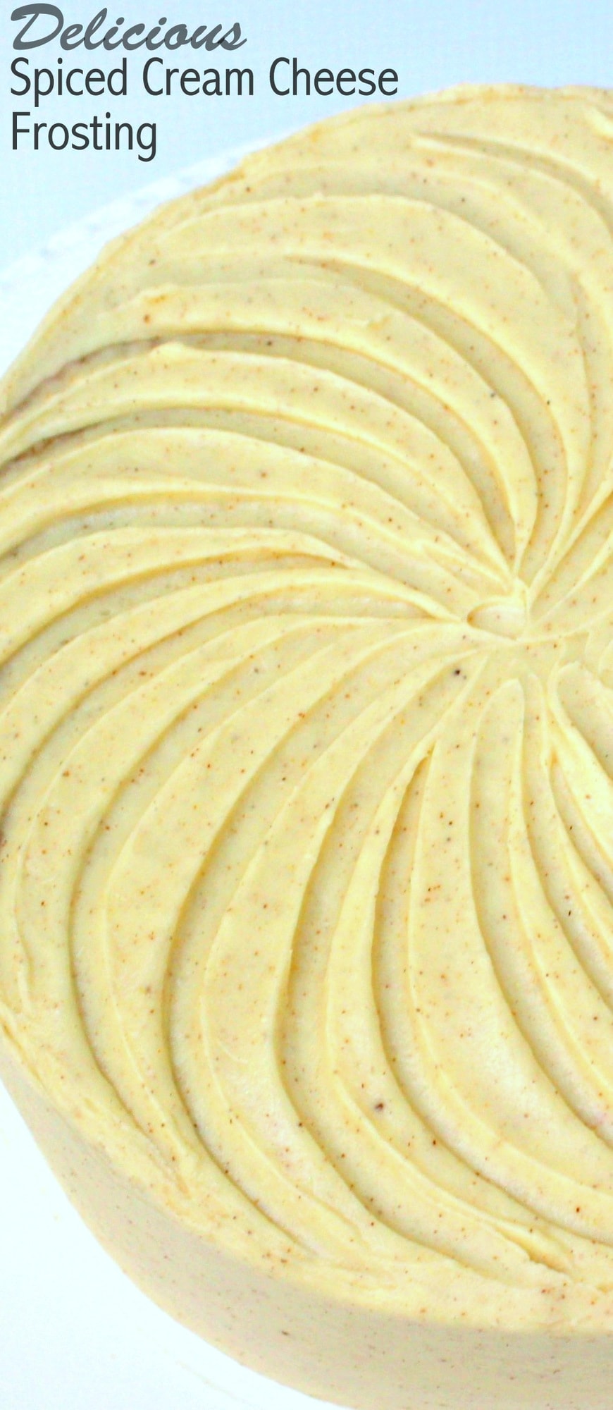This amazing Spiced Cream Cheese Frosting is so easy to make, and tastes fantastic with spice and pumpkin cakes & cupcakes! YUM!