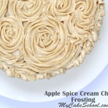 Apple Spice Cream Cheese Frosting! We LOVE this fall recipe. Perfect with Apple Spice Cake! MyCakeSchool.com.