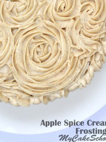 Apple Spice Cream Cheese Frosting! We LOVE this fall recipe. Perfect with Apple Spice Cake! MyCakeSchool.com.