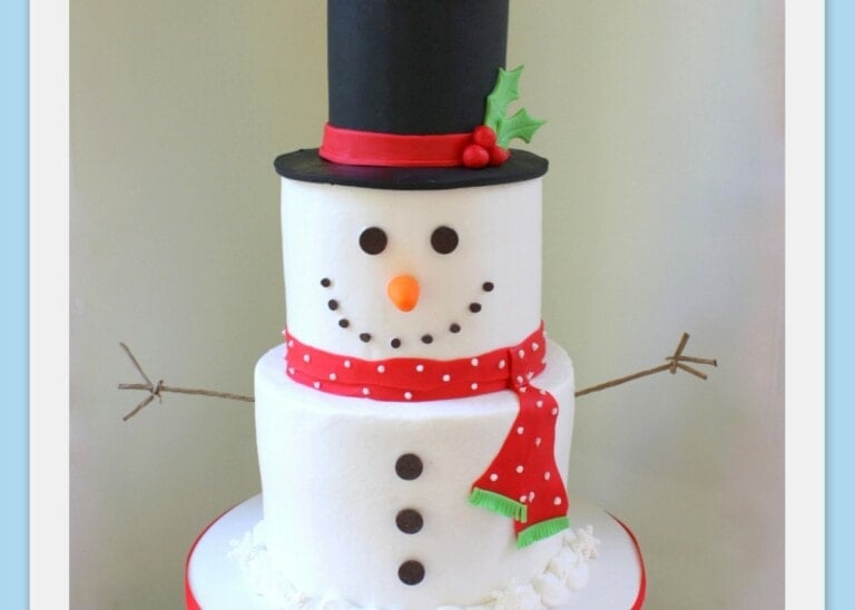 Tiered Snowman Cake Tutorial