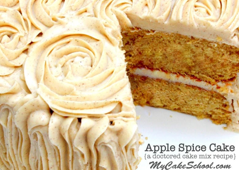Delicious Apple Spice Cake-Doctored Cake Mix Recipe by MyCakeSchool.com! Online Cake Tutorials, Recipes, Videos, and More!