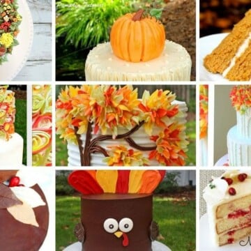 Collage of Fall Cake Designs and Recipes