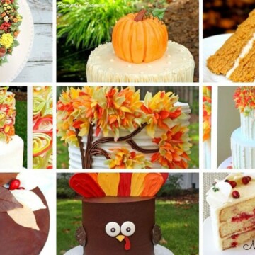 Collage of Fall Cake Designs and Recipes