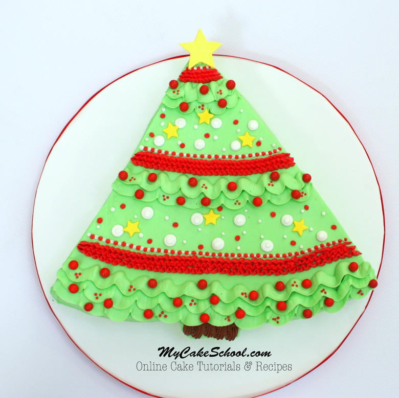 Christmas Tree Cake Pan with Beautiful Buttercream Icing