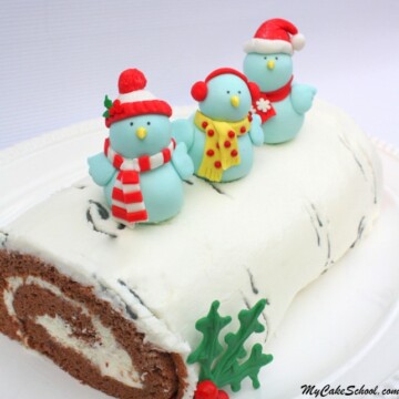 Adorable Birch Tree Cake with Birds! Cake decorating video tutorial by MyCakeSchool.com!