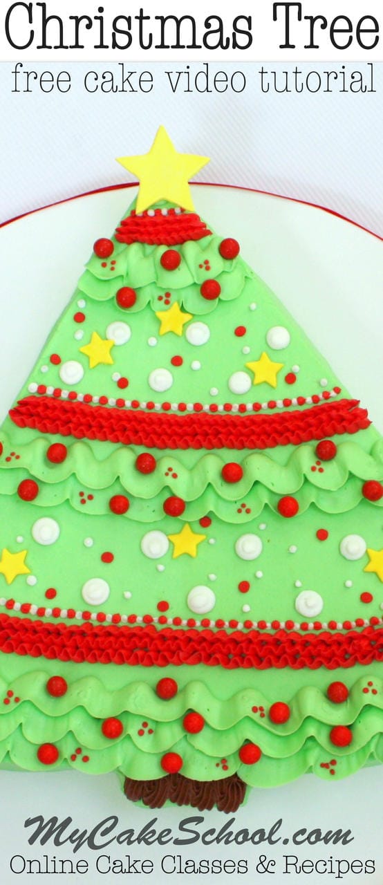 Christmas Tree Sheet Cake- Free Cake Video | My Cake School