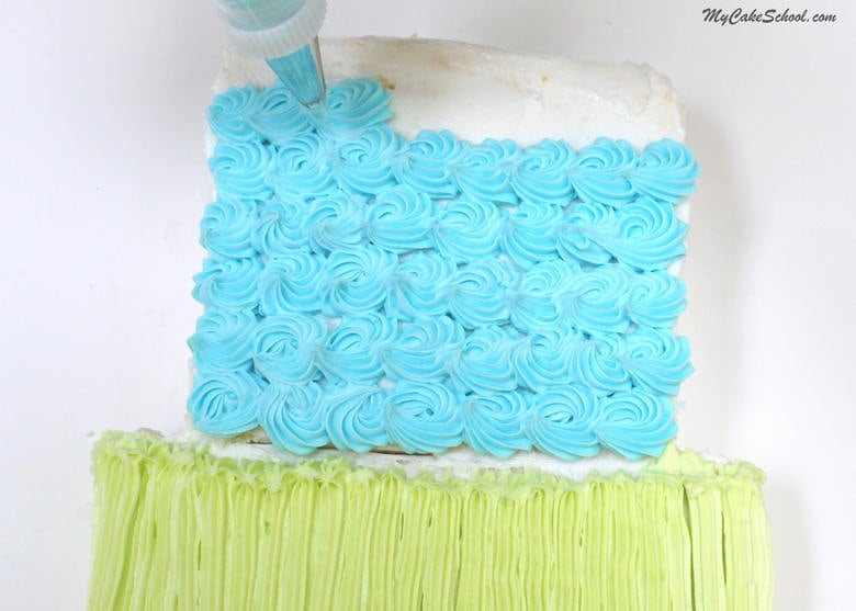 Adorable "Tiered" Sheet Cake Design! Free Cake Tutorial by MyCakeSchool.com!