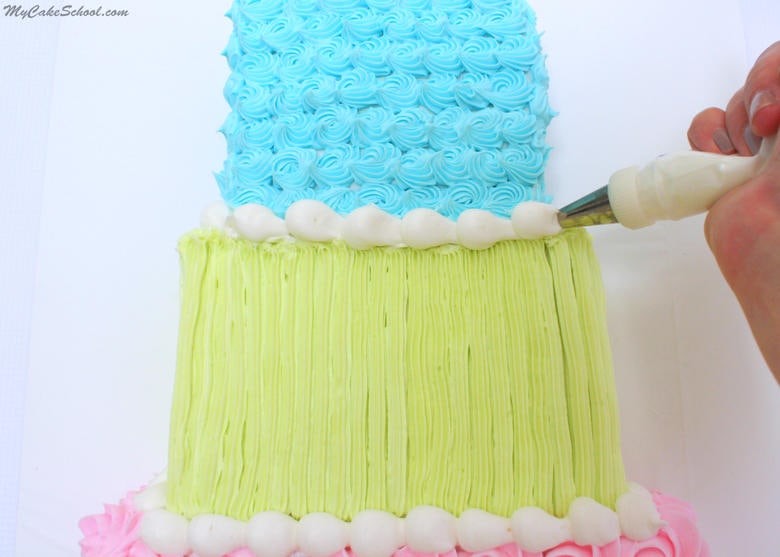 Sweet and Simple "Tiered" Sheet Cake Design! Free Cake Tutorial by MyCakeSchool.com!