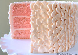 The BEST Pink Champagne Cake (doctored cake mix) Recipe by My Cake School! So moist and flavorful!
