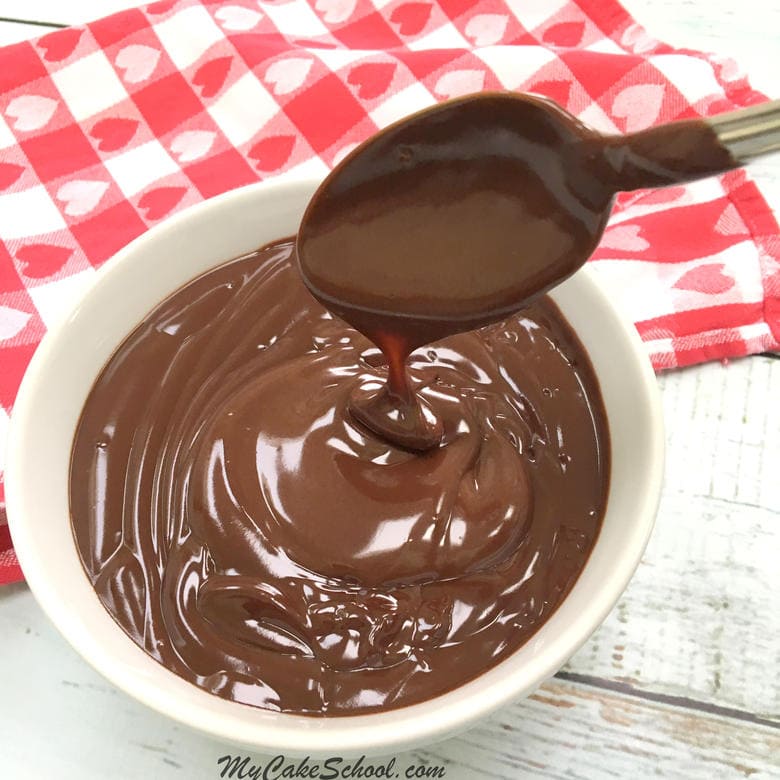 Easy, DELICIOUS two-ingredient Ganache Drip Recipe by MyCakeSchool.com! 