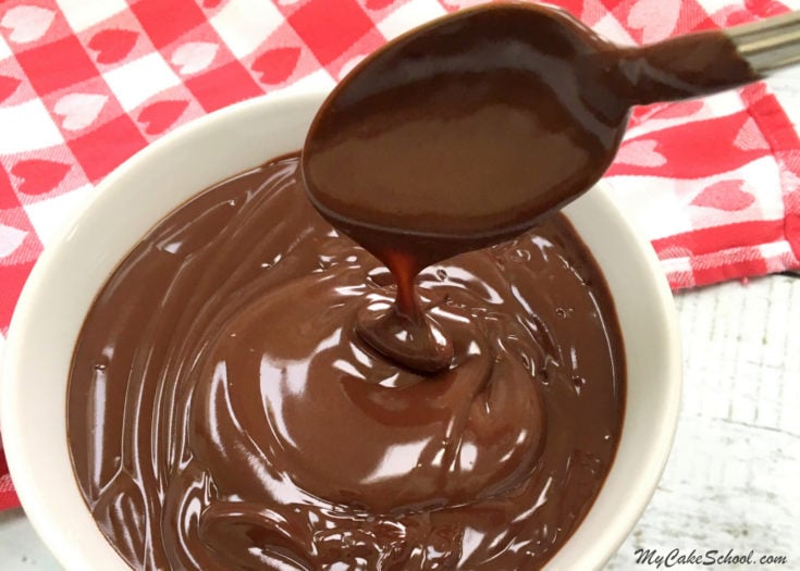 Easy two-ingredient Ganache Drip recipe by MyCakeSchool.com. So delicious!