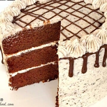 AMAZING Oreo Cake From Scratch Recipe by MyCakeSchool.com, with chocolate ganache and Oreo Buttercream. So delicious!