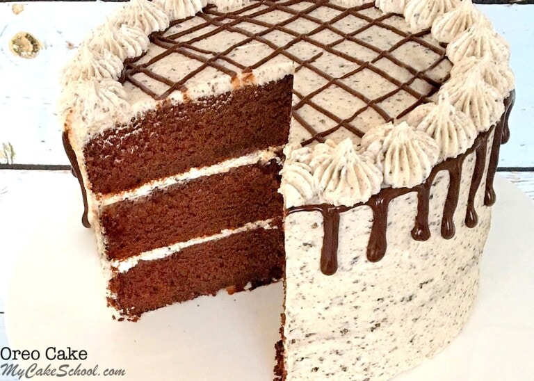 AMAZING Oreo Cake From Scratch Recipe by MyCakeSchool.com, with chocolate ganache and Oreo Buttercream. So delicious!