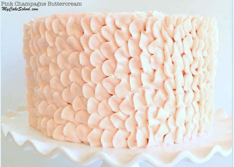 Delicious Pink Champagne Buttercream Frosting Recipe by MyCakeSchool.com! Online cake tutorials and cake recipes!
