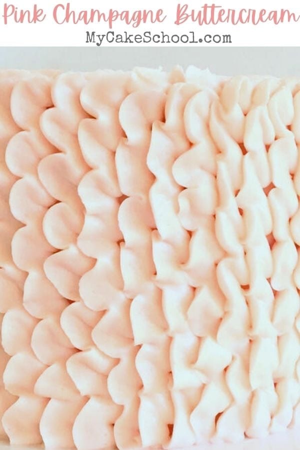 Pink Champagne Buttercream Frosting- So flavorful and easy to make! We love it with our Pink Champagne Layer Cakes and Cupcakes!