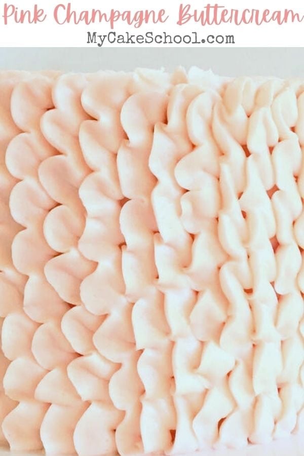 Easy and Delicious Pink Champagne Buttercream Frosting- This recipe is so good with our Pink Champagne Cakes and Cupcakes! Pink Champagne Buttercream Frosting- So flavorful and easy to make! We love it with our Pink Champagne Layer Cakes and Cupcakes!