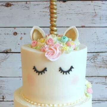 Adorable Unicorn Cake Tutorial by My Cake School! Online cake classes, tutorials, and more!