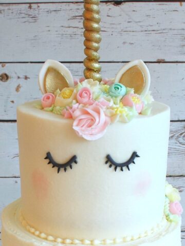 Adorable Unicorn Cake Tutorial by My Cake School! Online cake classes, tutorials, and more!