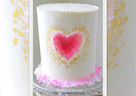 Beautiful Geode Heart Cake Tutorial by MyCakeSchool.com! Online Cake Tutorials, Videos, and Recipes!