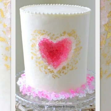 Beautiful Geode Heart Cake Tutorial by MyCakeSchool.com! Online Cake Tutorials, Videos, and Recipes!