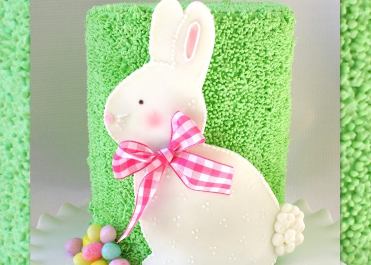 Cute Bunny Cake Video Tutorial by MyCakeSchool.com! Free cake decorating video! Perfect for springtime and Easter gatherings! My Cake School online cake tutorials, recipes, videos, and more!