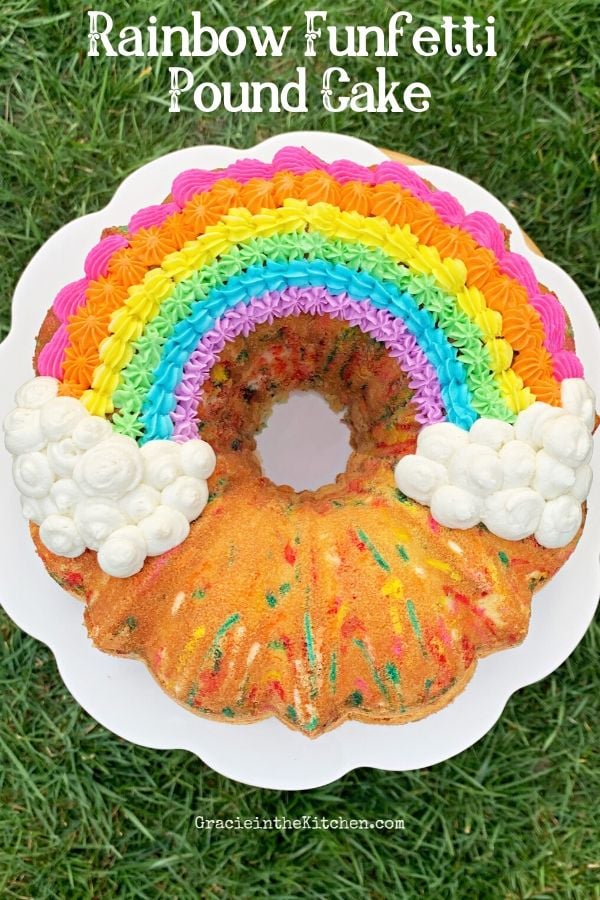 Rainbow Funfetti Pound Cake- so easy and delicious!