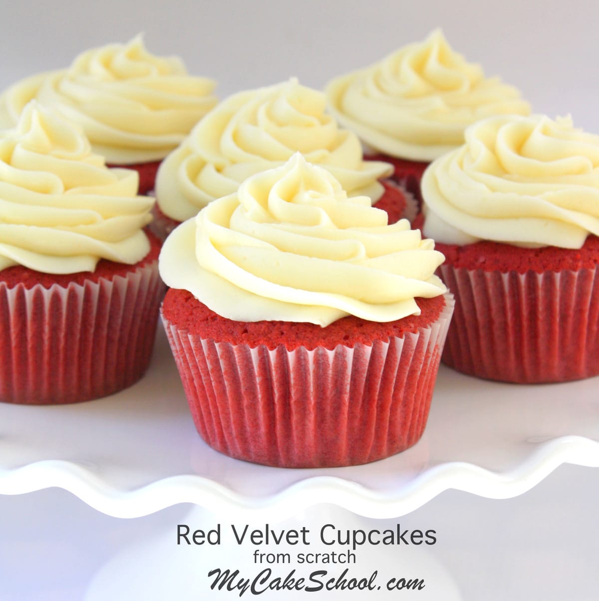 The BEST Red Velvet Cupcakes Recipe by MyCakeSchool.com! Super moist, delicious, and flavorful cupcakes! Great for fluffy Red Velvet Cake Layers also. MyCakeSchool.com Cake Recipes, Cake Videos, Tutorials, and more!