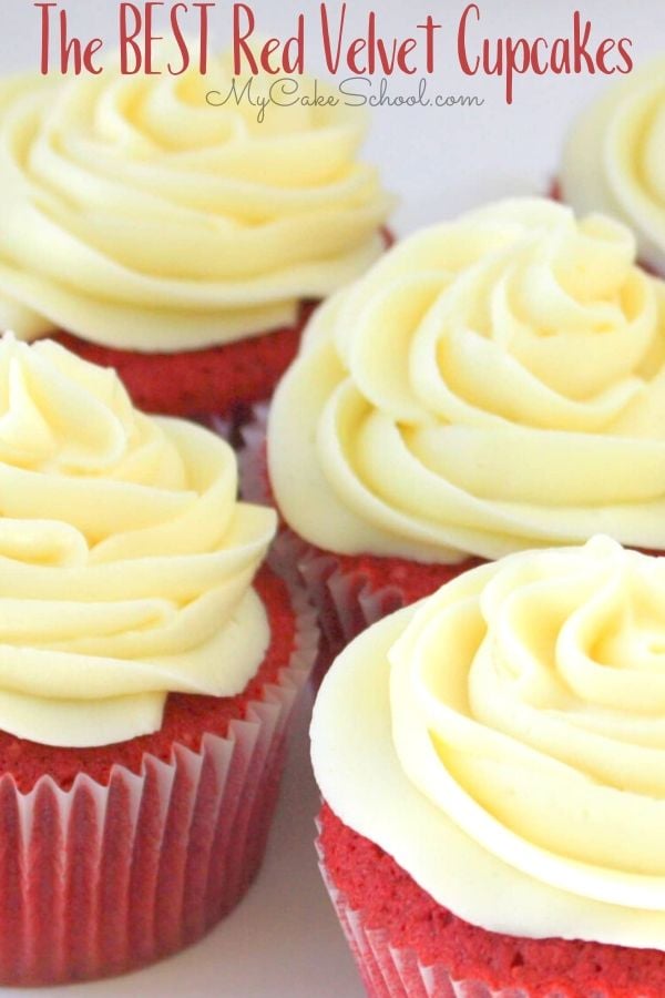 Best ever Red Velvet Cupcakes from Scratch! Super moist and flavorful- this recipe works great for red velvet cake layers also! 